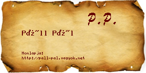 Páll Pál névjegykártya